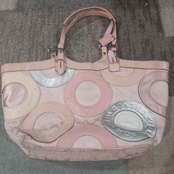 Coach Pastel Circle Pattern Tote - Picture 1 of 6